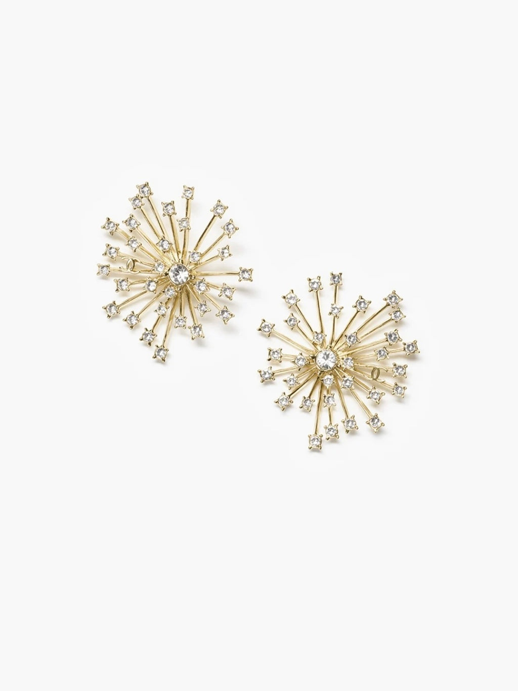 Full-crystal stud earrings.