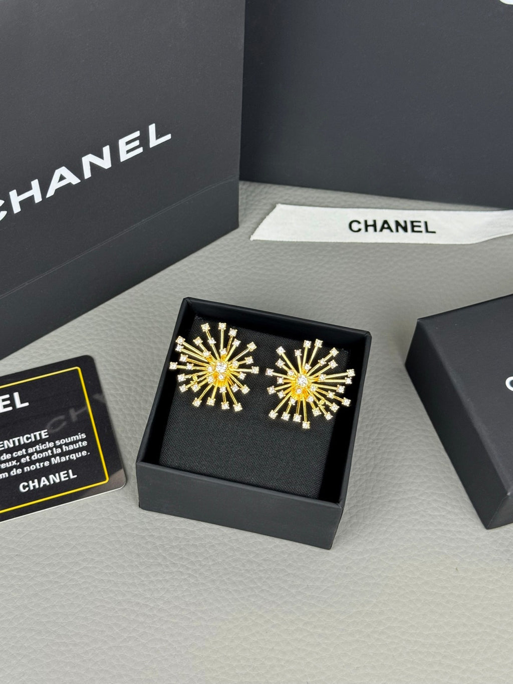 Full-crystal stud earrings.