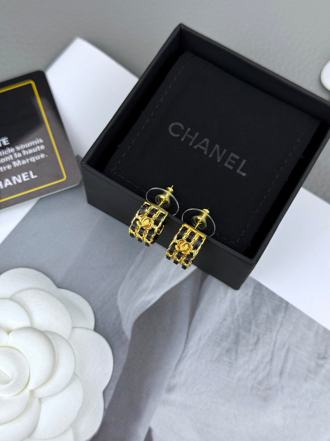 Wear leather earrings.