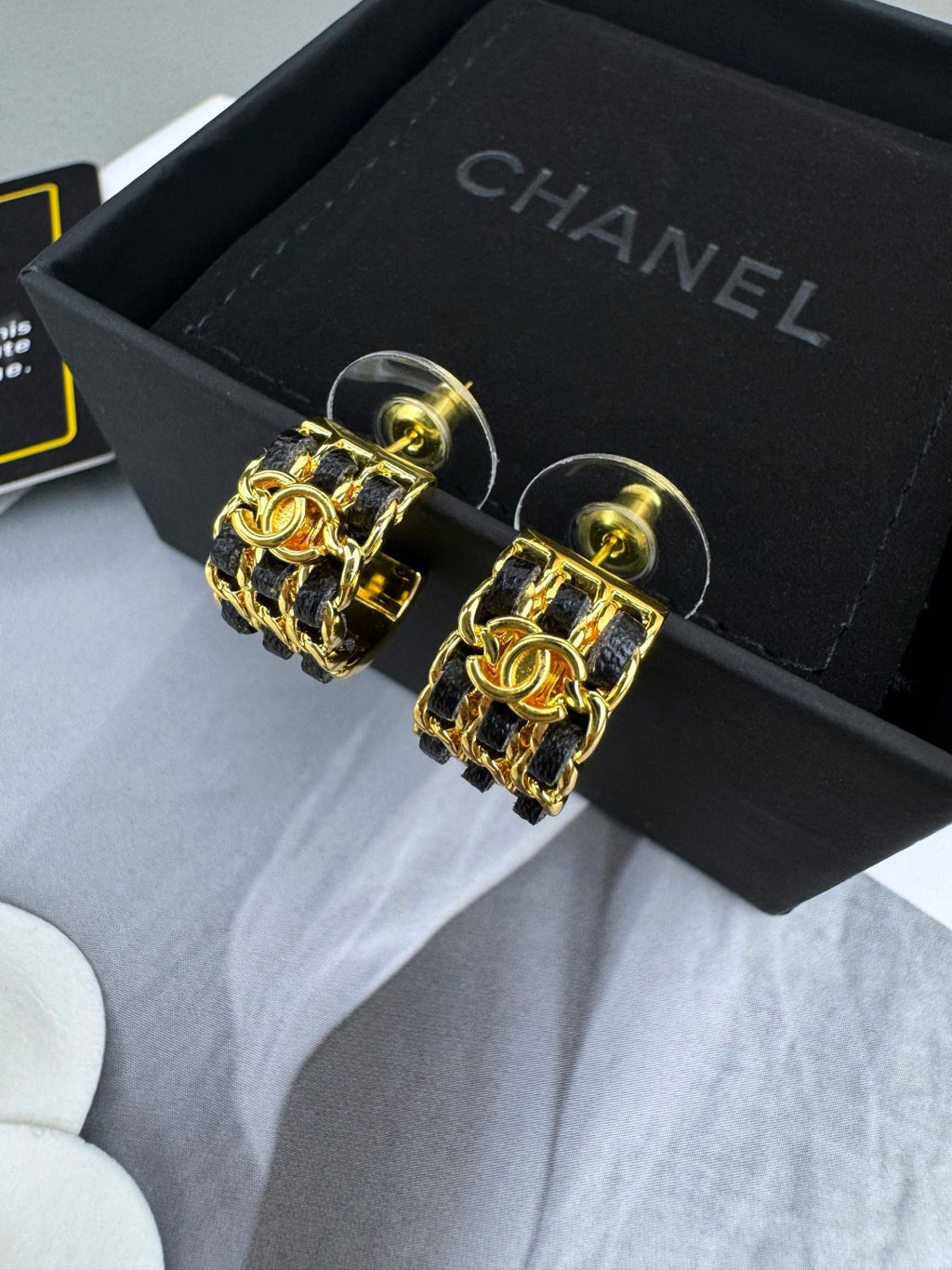 Wear leather earrings.