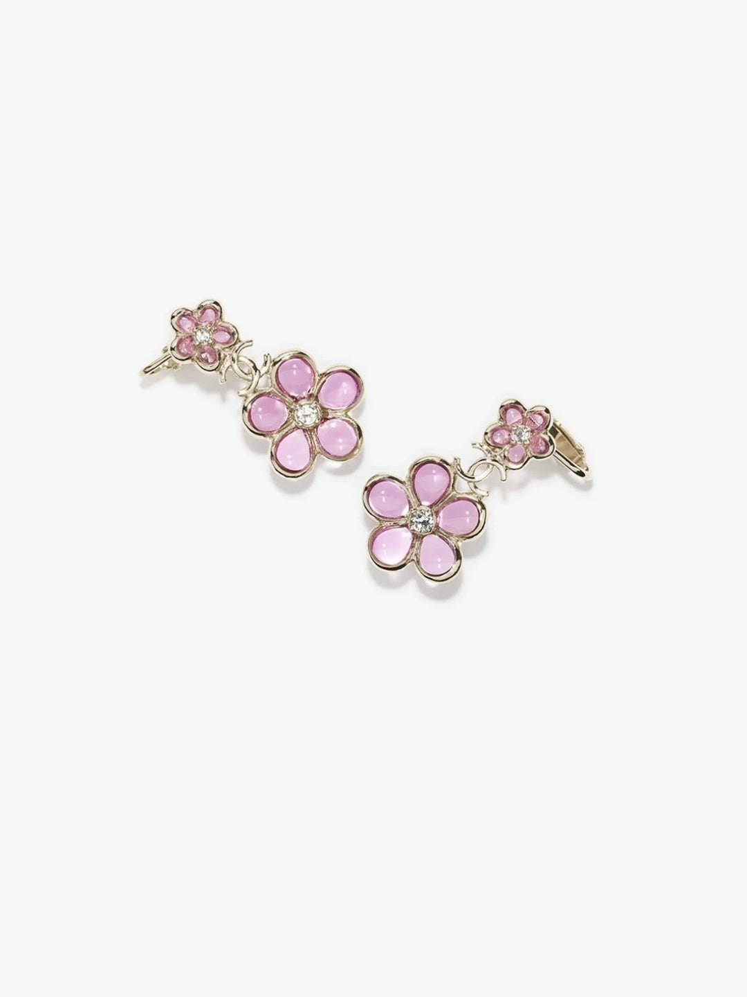 Floral ear studs.