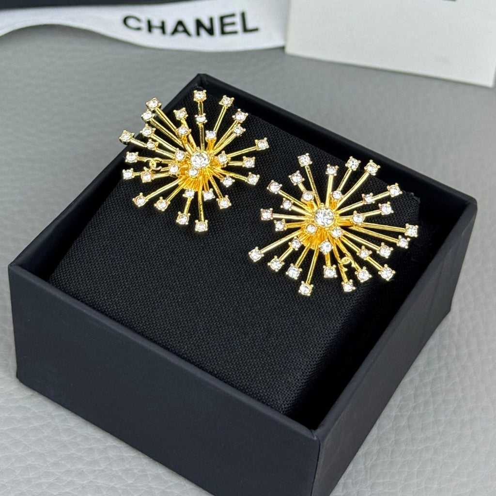 Full-crystal stud earrings.
